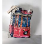 Malinka Kedi Taksim Nostaljik Tramvay Dijital Kalın Bez Kumaş Çanta Askılı Omuz Gezi Piknik Plaj Market Çantası 60X39X32 cm - Kırmızı