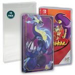 MALKO Video Game Protector Compatible with: Nintendo Switch Game Case | Clear Plastic Sleeve | 10 PACK