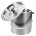 MallArt® Paslanmaz Çelik Buz Kovası 1.6 LT - Çift Cidarlı Vakum Yalıtımlı Kapaklı Alkol Şarap Şampanya Soğutucu Termos, Sızdırmaz Taşınabilir Ev Barmeni ve Ev Yapımı Kokteyl Bar Aksesuarları