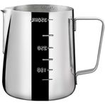 MallArt® Paslanmaz Çelik Sütlük - Barista Süt Isıtıcı & Köpürtücü | Latte Art Pitcher | Küçük & Büyük Boy Seçenekli, Ocak Üstü Çelik Süt Potu (350 ml)