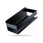 MallArt® Siyah Paslanmaz Metal Banyo Rafı - 3M Yapışkanlı Duş Rafı ve Mutfak Düzenleyici Organizer - Matkap Gerektirmeyen Kolay Montaj