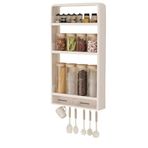 MallArt® Yapışkanlı ve Geçmeli Duvara Monte Çok Amaçlı Organizer Raf Sistemi – Vida Gerektirmez, Mutfak ve Banyo için Askılı, Çekmeceli Duvar Rafı (Beyaz)