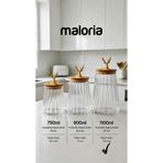 Maloria Bambu Gold Geyik Kapaklı Kristal Şeffaf Konik Çizgili Cam Kavanoz | 1 ADET - 1100ml (BÜYÜK BOY)