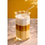 Maloria Çiçek Model Borosilikat Cam Kahve, Meşrubat Bardağı | Tekli - 360ml PİPETLİ