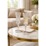 Maloria Pearl Kristal Lüks Ayaklı Cam Kahve Yanı Su Bardağı | 160ml - 6'lı