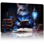 Malqiqi MTG için Playmat, Ücretsiz Saklama Çantaları, Oyun Matı 61 x 35 cm, Kartlar için TCG ve Masa Oyunu Matı, Mousepad Masa Paspasları (Kedi 6-Standart)