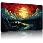Malqiqi MTG için Playmat, Ücretsiz Saklama Çantaları, Oyun Matı 61 x 35 cm, TCG ve Kartlar için Masa Oyunu Matı, Mousepad Masa Paspasları (Normal, Sihirli Mat 9)