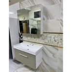 Malta 80 Cm Banyo Dolabı (Beyaz-Defne)