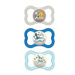 MAM Air Day & Night Bebek Emziği, Hassas Ciltler için, Karanlıkta Parlıyor, 3'lü Paket, 16+ Ay, Erkek, 3 Adet (1'li Paket)