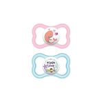 Mam Air Matte Emzik 6–16 Ay – 2’li Paket (Kız Bebek, Hassas Ciltler Için, Bpa’sız) - 6 - 16 Ay - Pembe