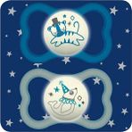 Mam Air Night Silikon Emzik 6–16 Ay, 2’li Set, Gece Parlayan - 6 - 16 Ay - Mavi - Krem