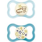 Mam Supreme I Day&night L Emzik 2'li Set I Sterilize Kutuda I 6-16 Aylık - Standart - Şeffaf