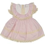 Mama and Miel Kız Çocuk Brodeli Güpürlü Vintage Doğum Günü Elbise - Pembe - 2 Yaş