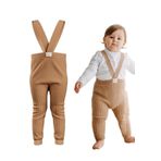 Mama Yoyo Baby&Kids Askılı Organik Bebek Triko Taytı - Cappucino
