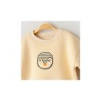 Mama Yoyo Penguen 3D Baskılı Sweatshirt Şardonlu - 4 - 5 Yaş - Krem