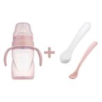 Mamajoo 270 Ml Pink Powder Kulplu Eğitici Bardak & İkili Beslenme Kaşığı