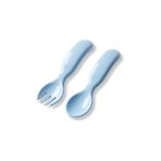 Mamajoo Ergonomik Beslenme Kaşık & Çatal Seti Mavi, 6 Ay+ İkili