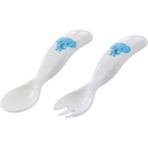 Mamajoo Ergonomik Beslenme Kaşık Çatal Seti Mavi & Fil, 6 Ay+ İkili - Mavi Fil