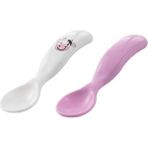 Mamajoo Ergonomik Beslenme Kaşık Seti Pembe & İnek, 6 Ay+ İkili - Pembe İnek