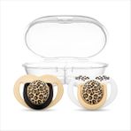 Mamajoo Ortodontik Emzik Seti 6 Ay+ Beige Leopard | İkili, Silikon, Damaklı |Sterilizasyon & Saklama Kabı Hediyeli - 6 - 12 Ay - Beyaz