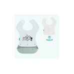 Mamajoo Silikon & Kumaş Katlanır Mama Önlüğü | 2-in-1 Powder Green + Kumaş Önlük Hediye