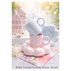 MAMALİZA 2li SEDEFLİ espresso seramik fincan takımı. Pembe-Gök mavi Türk kahve fıncanı. Hediyelik