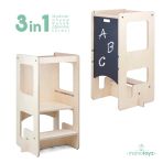 Mamatoyz Flip Natural 3'Ü 1 Arada Öğrenme Kulesi & Aktivite Masası & Yazı Tahtası