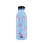 Mamawata Flamingos Pipetli Çocuk Termos Matara 470 ml Paslanmaz Çelik Sızdırmaz Yalıtımlı Suluk