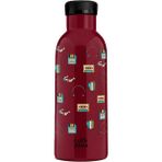 Mamawata Retro Hit Pipetli Çocuk Termos Matara 470 ml Paslanmaz Çelik Sızdırmaz Yalıtımlı Suluk - Bordo - 5