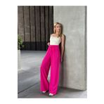MAMAYAGA Kadın Yüksek Bel Kuşaklı %100 Viscose Pamuk Geniş Paça Şık Casual Büyük Beden Curve Pantolon