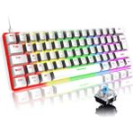 Mambasnake Rgb %60 Mini Mekanik Oyun Klavyesi - Beyaz - Mavi