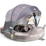 Mambobaby Yüzme Simidi - Kedi ve Balıklar, Emniyetli, Gölgelikli ve Ayak Destekli - 1+ Yaş - Renkli