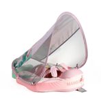 Mambobaby Yüzme Simidi - Pembe Flamingo, Emniyetli, Gölgelikli ve Ayak Destekli