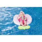 Mambobaby Yüzme Simidi - Pink Flowers, Emniyetli, Gölgelikli ve Ayak Destekli