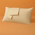 Mamcrazy%100 Pamuk Saten Yastık Kılıfı 2'li – Çizgili (50X70 CM) (Bej)