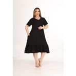 mami butik Büyük beden v yaka kısa kol robalı etek büzgülü madi boy viskon penye şık rahat elbise