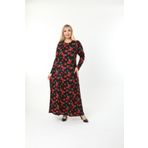 Mami Büyük Beden Uzun Kol Uzun Viskon Penye Elbise