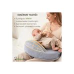 Mamiko Emzirme Yastığı, Visco Yastık, Yıkanabilir Kılıf, Ayarlanabilir Bel Kemeri, Güvenlik Bariyerli