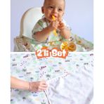 Mammam Always By Your Side Bebek Dinozorlar Set (Kısa Kollu Mama Sandalyesi Önlüğü ve Yer/masa Örtüsü) Su Geçirmez, Leke Tutmaz - Yeşil - Beyaz - 6 - 36 Ay