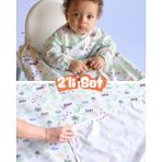 Mammam Always By Your Side Bebek Dinozorlar Set (Uzun Kollu Mama Sandalyesi Önlüğü ve Yer/masa Örtüsü) Su Geçirmez, Leke Tutmaz - Yeşil - Beyaz - 6 - 36 Ay