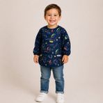Mammam Always By Your Side Minik Astronotlar Cepli Mama/aktivite Önlüğü (2-4 Yaş) - Lacivert - 6 - 24 Ay