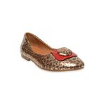 Mammamia D25Ya-7225 Günlük Leopar Kadın Babet, ROSE LEOPAR/KIRMIZI RUGAN, 36