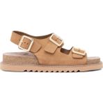 Mammamia D25YS-2630 Kadın Hakiki Deri Düz Sandalet Camel