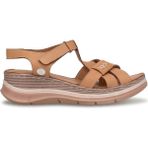 Mammamia D26YS-2590 Kadın Hakiki Deri Dolgu Topuk Sandalet Taba
