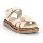 Mammamia D26YS-2905 Kadın Hakiki Deri Günlük Comfort Sandalet Krem