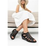 Mammamia Kadın Arkası Kapalı Hakiki Deri Alçak Kısa Dolgu Topuklu Günlük Şık Yazlık Sandalet/Ayakkabı M27YS/2855