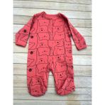 Mammaso Ayıcıklı Bebek Tulum Çıtçıtlı %100PAMUK 9 Ay-Kırmızı - 62 cm