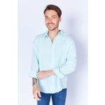 MAN EDITION Mint Keten Karışımlı Pamuk Rahat Kesim Uzun Kol Gömlek Ee100128040-8040