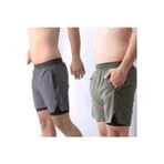 Man Of Man | 2 Li Paket | Unisex Gym Ve Fitness Astarlı Taytlı Şort | Gizli Cep Detaylı