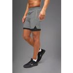 Man Of Man Gri Unisex Gym Ve Fitness Astarlı Taytlı Şort